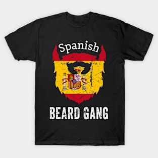 Spanish Beard Gang - Spain National Flag Beard T-Shirt